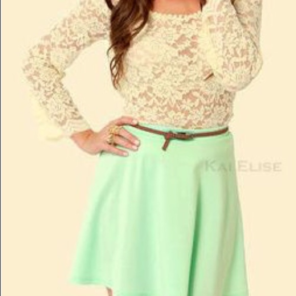 WTB Mint Green Forever 21 Skater Skirt